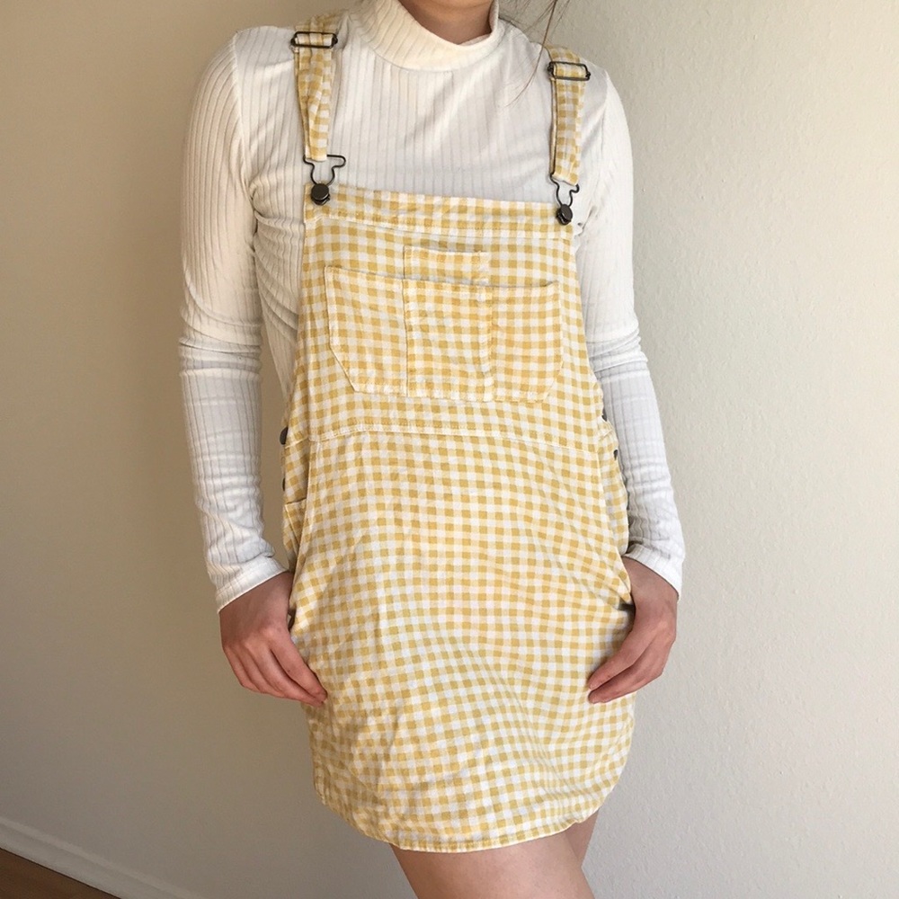 Gingham Yellow Cotton On Overall Dress